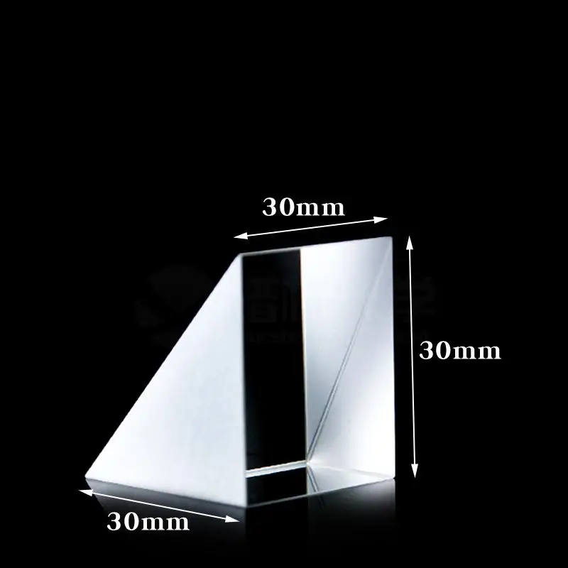 

5*5*5mm0.19*0.19*0.19inOptical Glass Triangular Lsosceles K9 Prism with Reflecting Film Optics Glass Prism Reflection Experiment