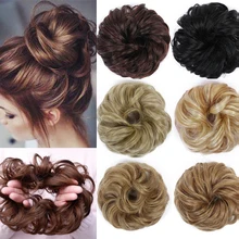 DIFEI вьющиеся термостойкие синтетические шиньоны для женщин, резинка, Короткие вьющиеся шиньоны, накладные волосы