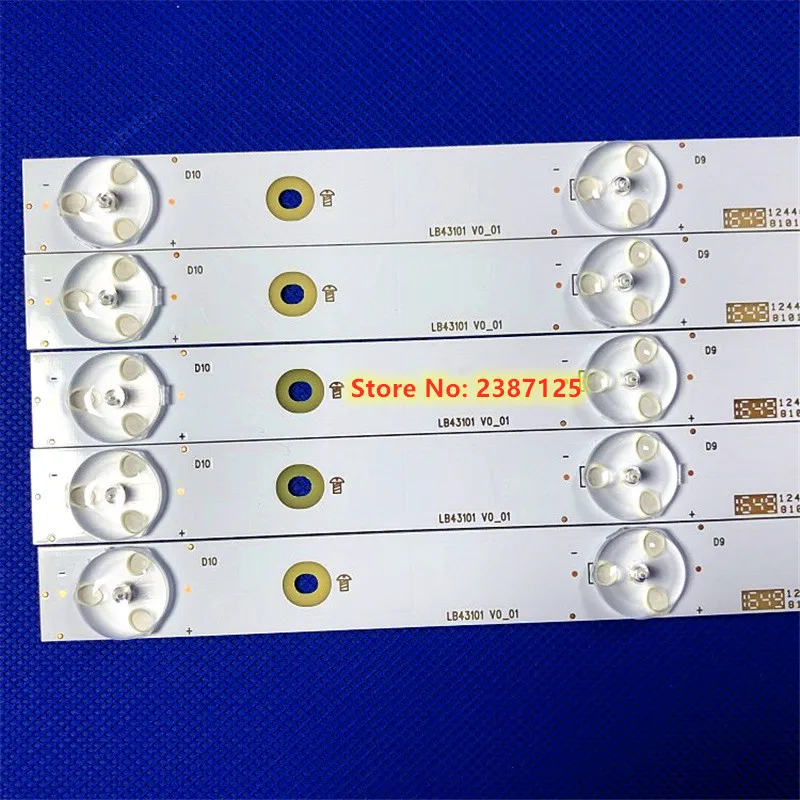 LB43101 V0_01 светодиодный Подсветка полосы 10 ламп для TPT430H3 43PFS5531 43PFS5532 43PUT4900 43PUK4900 43PUH4900 43OUH6101 43PFT4131