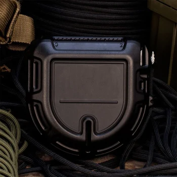 

Outdoor Tactical Rope Paracord Dispenser Preloaded with 50ft 7 Strand 550 Paracord Cutting Blade and Belt Clip Climbing Tools