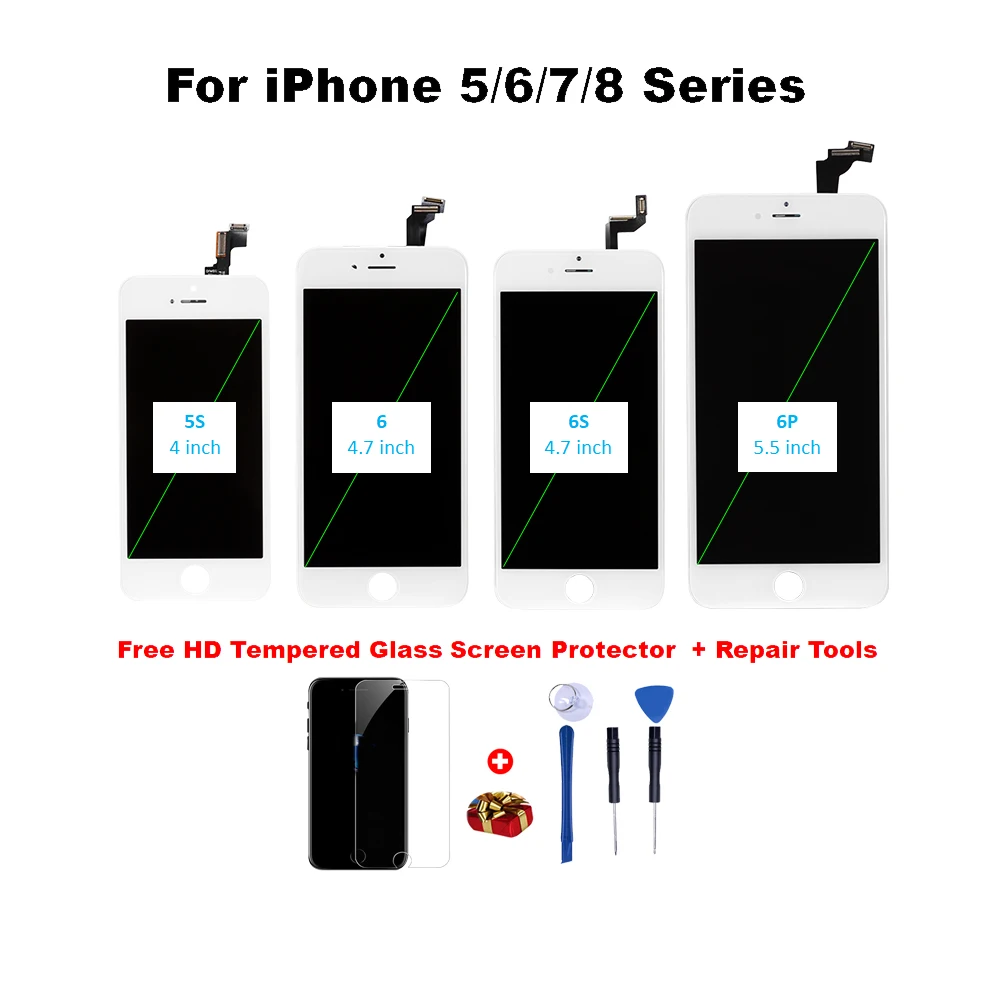 

Grade AAA+++ LCD Display For iPhone 5 6 7 8 6S Plus Touch Screen Replacement For iPhoneNo Dead Pixel