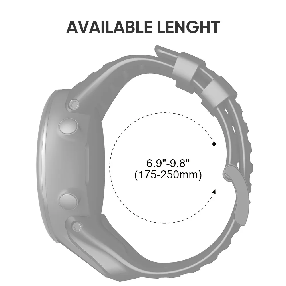 Suunto Ambit 3 Peak Cinturino Cinturino Per Suunto Ambit 1/2/3 - In TPU, Impermeabile, Regolabile, Nero, Comfort Elevato Bracciale Smartwatch Tpu