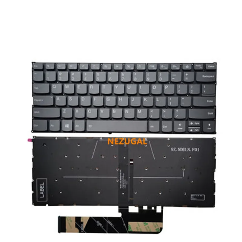 Tastiera Us Laptop Per Lenovo Yoga 530-14 530-14Arr 530-14Ikb Tastiera Grigia Usa Con Retroilluminazione