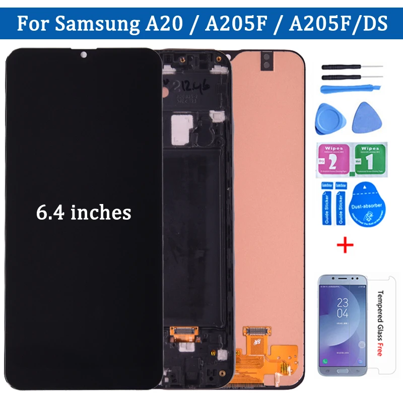 Дигитайзер для Samsung galaxy A20 A205 SM A205F A205FN ЖК дисплей с сенсорным экраном дигитайзер в