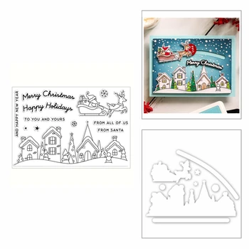 

Transparent Silicone Clear Christmas Stamps And Metal Decorative Dies New 2020 Paper Making Embossing Frame Card For Craft Set