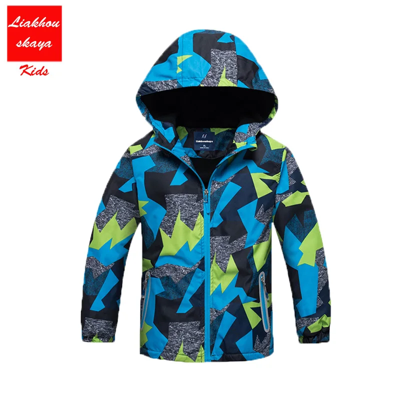 Верхняя одежда для детей Коллекция года, весенне-Осенняя детская куртка для мальчиков, пальто Теплые водонепроницаемые ветровки с капюшоном из флиса для детей возрастом от 4 до 15 лет
