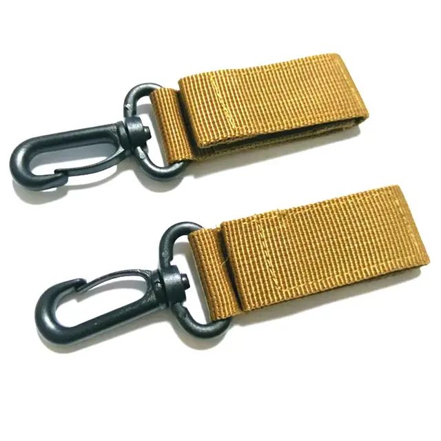 Outdoor Tactical Nylon Webbing Carabiners Hook Military Fans Key Chain Tactical Accessory Belt Sewing Bag Belt Quickdraw 2