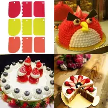 3 шт Пластиковые Тесто Торт скребок для мастики Торт Кондитерские инструменты для украшения выпечки гладкие зубчатые края резцы шпателя