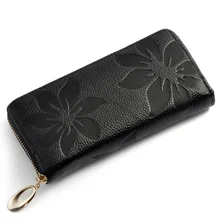 Элегантная женская сумка-клатч из натуральной кожи с тисненым узором, Женский универсальный кошелек, сумка для мобильного телефона, кошелек для монет