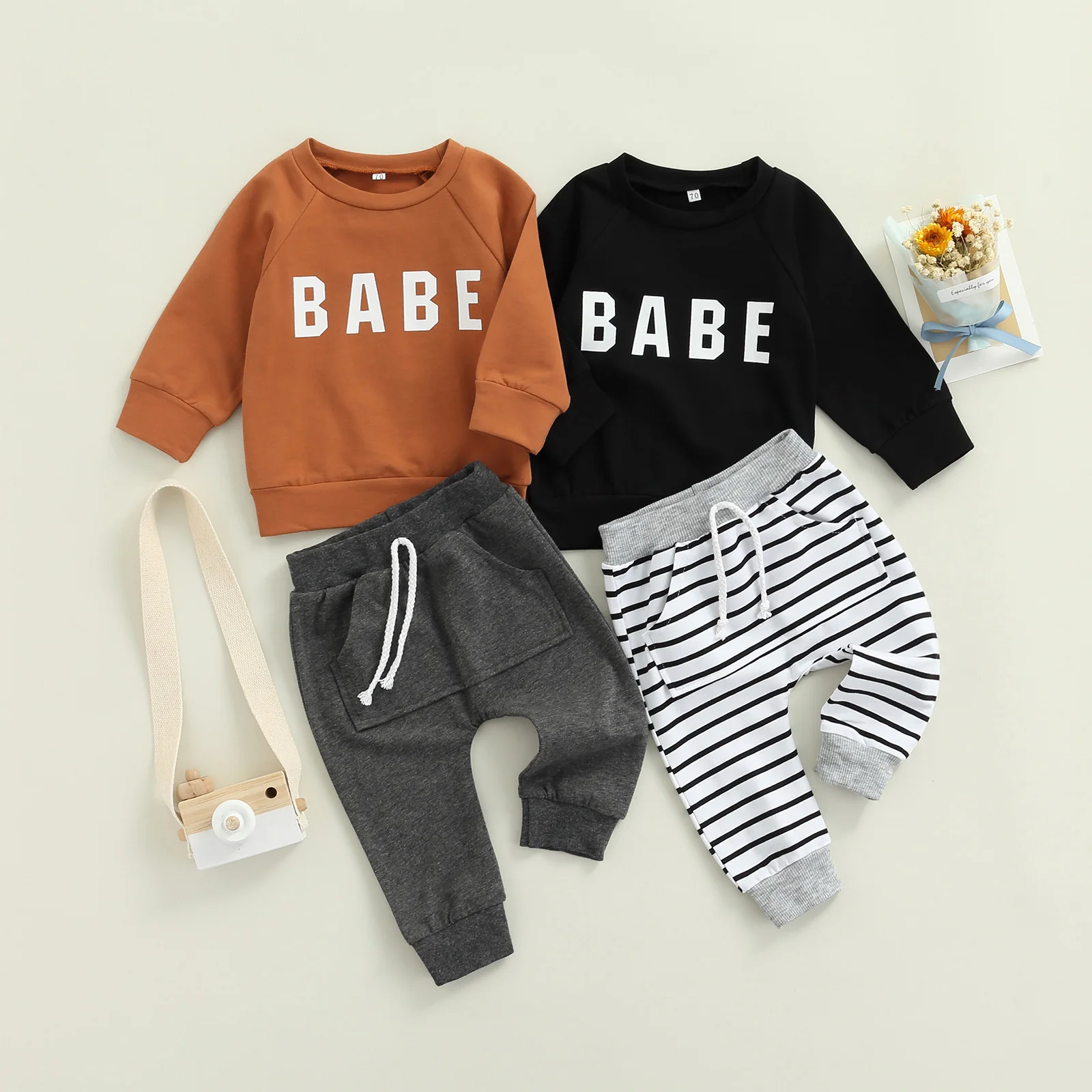 Toddler Infant Baby Boys Hoodie Sweatshirt Pants Outfits Spring Winter Sweatsuits Clothes Sets