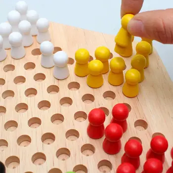 

Jumping Chess Wood Chinese Checkers Jumping Chess Board Game Children Kids Developmental Educational For Kids Toy
