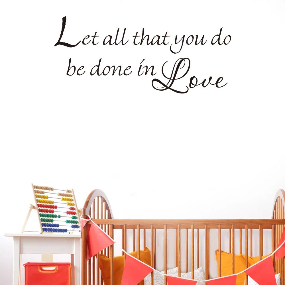 

wall stickers" LET ALL YOU DO IN LOVE " Vinyl Decal Sign Christian Praise God Home Wall Decor for bathroom living room