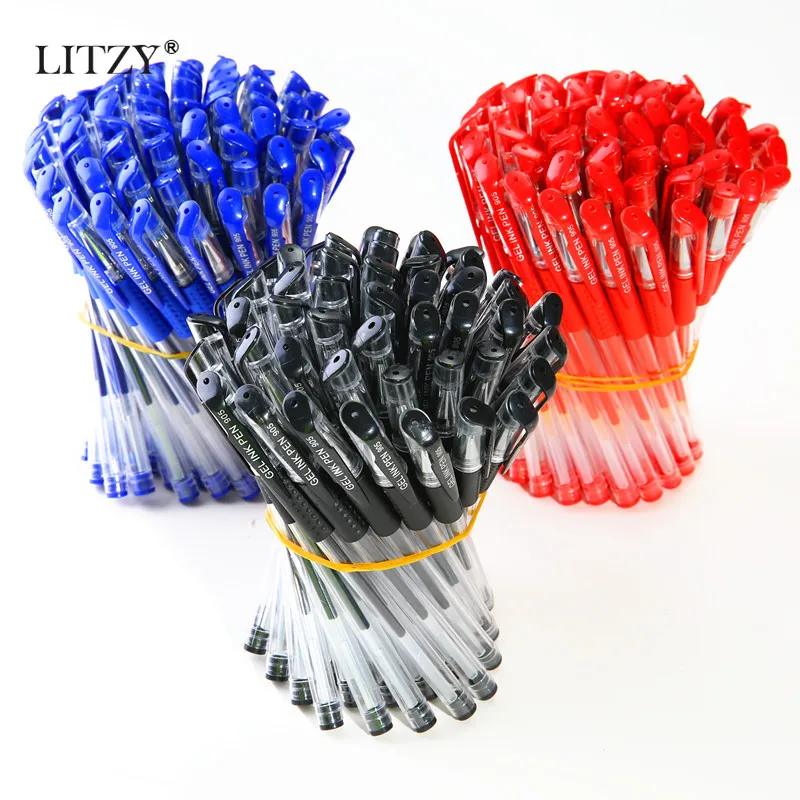 

6Pcs/Lot 0.55mm Gel Pens Red Blue Black Ink Gel Pen / Neutral Pen Carbon Pen School Student Supplies Office Writing Stationery