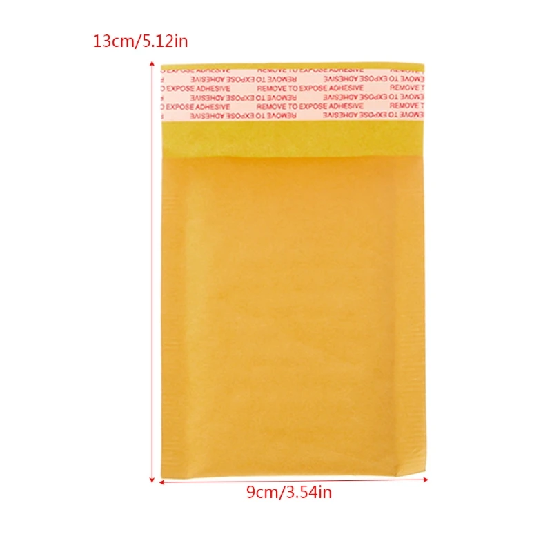 10 Pcs Kraft Bubble Mailers Yellow Padded Mailing Bags Paper Shipping Envelopes LX9A - Цвет: 9x13cm