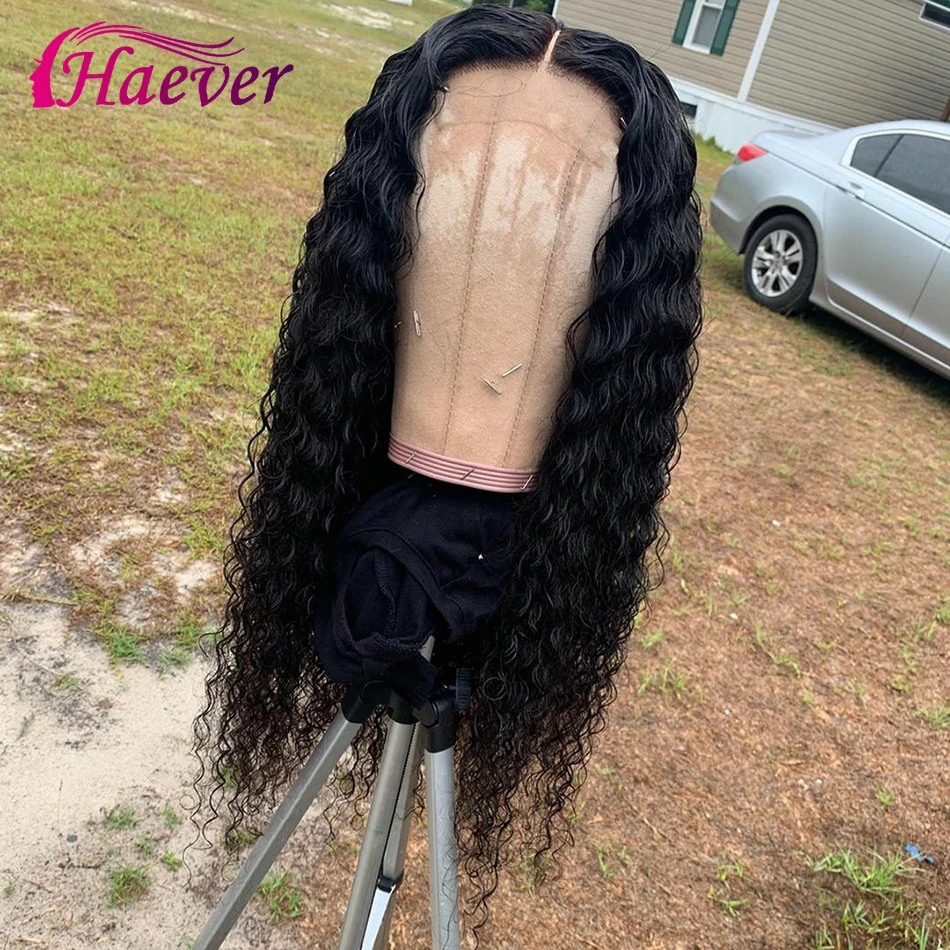 

Haever Lace Frontal Wig Deep Wave 13x6 Human Hair Closure Wigs For Black Women Natural PrePlucked Peruvian Remy 150% Virgin Hair