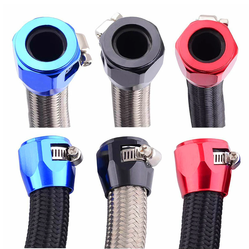 1lot = 2pcs AN6 AN8 AN10 AN12 AN4 Hose Clamp End Fuel Pipe Clip Oil Water Tube Hose Fittings clamp hose clamp fixing aluminum line clamps
