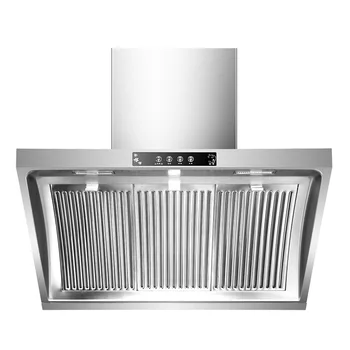 

304 Stainless Steel Range Hood Household Kitchen Extractor Hood 900mm Side Suction