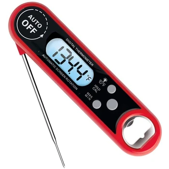 

Meat Thermometer Instant Read - Waterproof Digital Kitchen Food Thermometer Built-in Folding Probe
