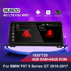 Nunoo 12,3 "Qualcomm 8 Core android 10,0 reproductor de dvd del coche para BMW F07 5GT Serie 2010 2017 CIC NBT 4GB 64GB navegación GPS Carplay