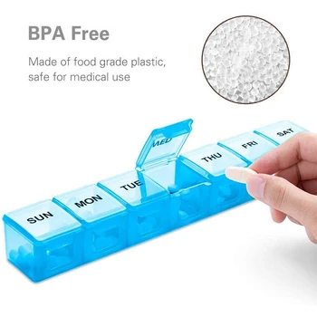 

7 Days Weekly Medicine Box Non-toxic Pill Box Capsule Tablet Storage Holder Health Pill Cases Tablets Container