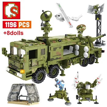 

SEMBO Military Building Blocks Armored Car Panzer Tank Technic Car Assault Car Children's Figures Bricks for Gift
