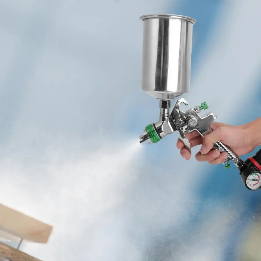 H827 2,5 мм сопло 1000 мл гравитационного типа пневматический распылитель пистолет комплект Электропитание Аэрограф Профессиональный для покраски автомобиля мебель
