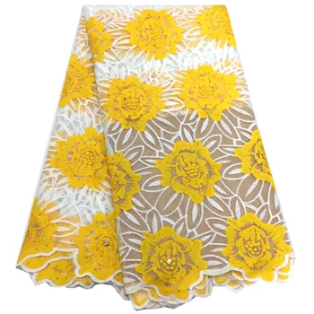 

New Design Embroidered Lace With Stones Latest African Lace Fabrics High Quality Lace Nigerian Laces Fabrics For Party Dress