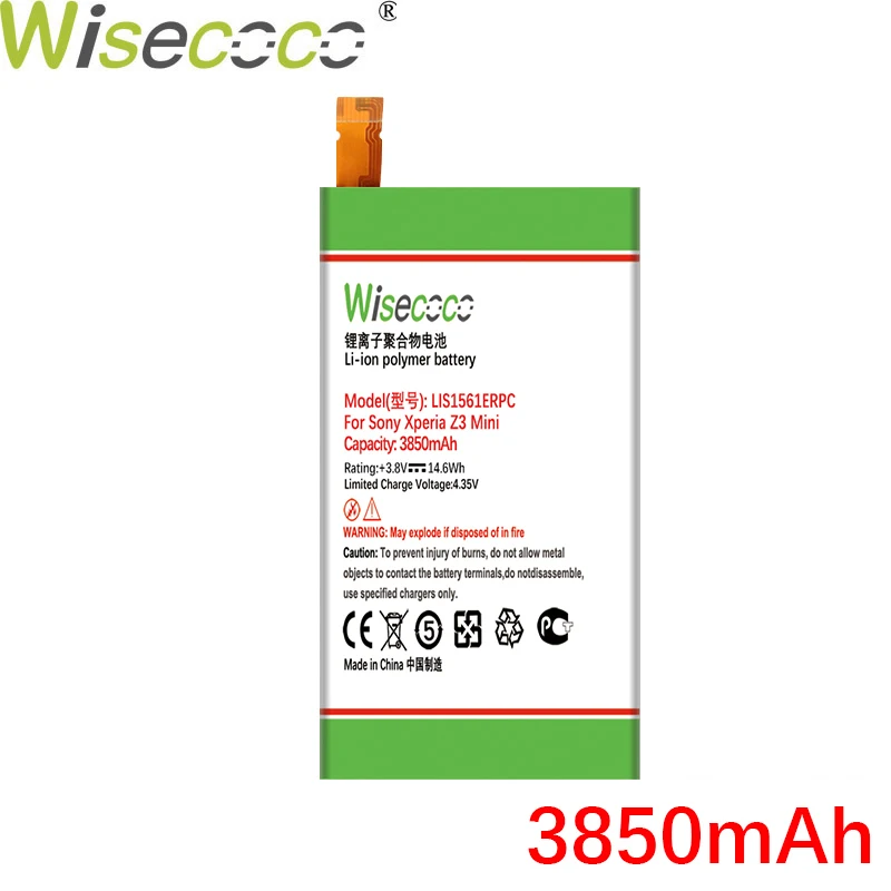 Батарея WISECOCO 3850 мАч LIS1561ERPC для Sony Xperia Z3 Compact Z3c mini D5803 D5833 телефона C4 E5303 E5333 E5363 E5306 |