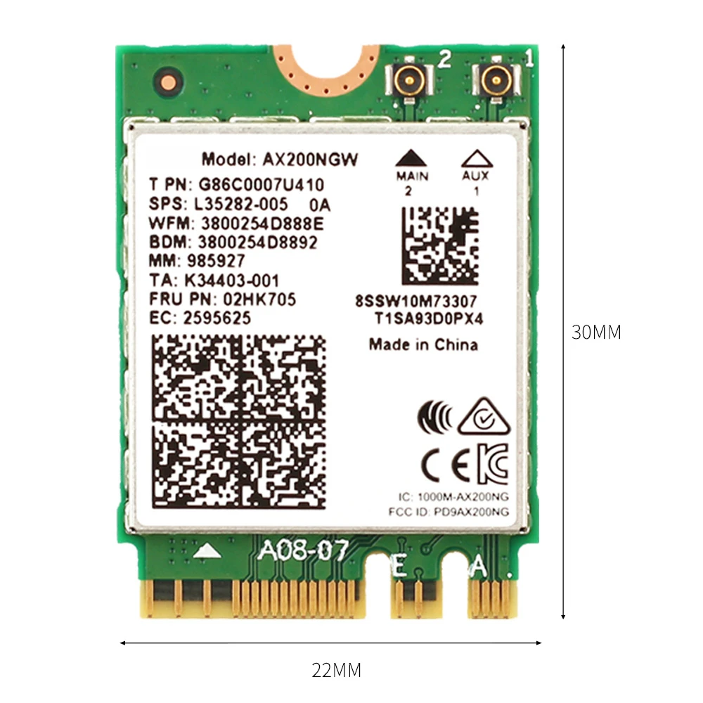 2400Mbps For Intel AX200 Wifi 6 Wireless Card Bluetooth 5.1 Desktop Kit M.2 AX200NGW Network Wlan Card 802.11ax Adapter MU-MIMO