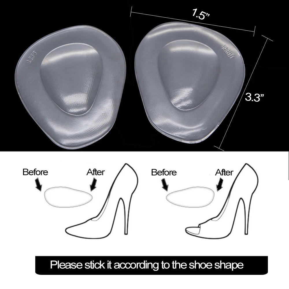 Sumifun Forefoot Shoe Pad Silicone Gel Non Slip Inserts Insoles Arch Support Pads High Heel Elastic Cushion Orthotic 2pcs