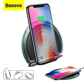 

Baseus 10W Foldable Qi Wireless Charger for iPhone X 8 Plus Multifunction Fast Charging QI Wireless Pad For Samsung Galaxy S9 S8