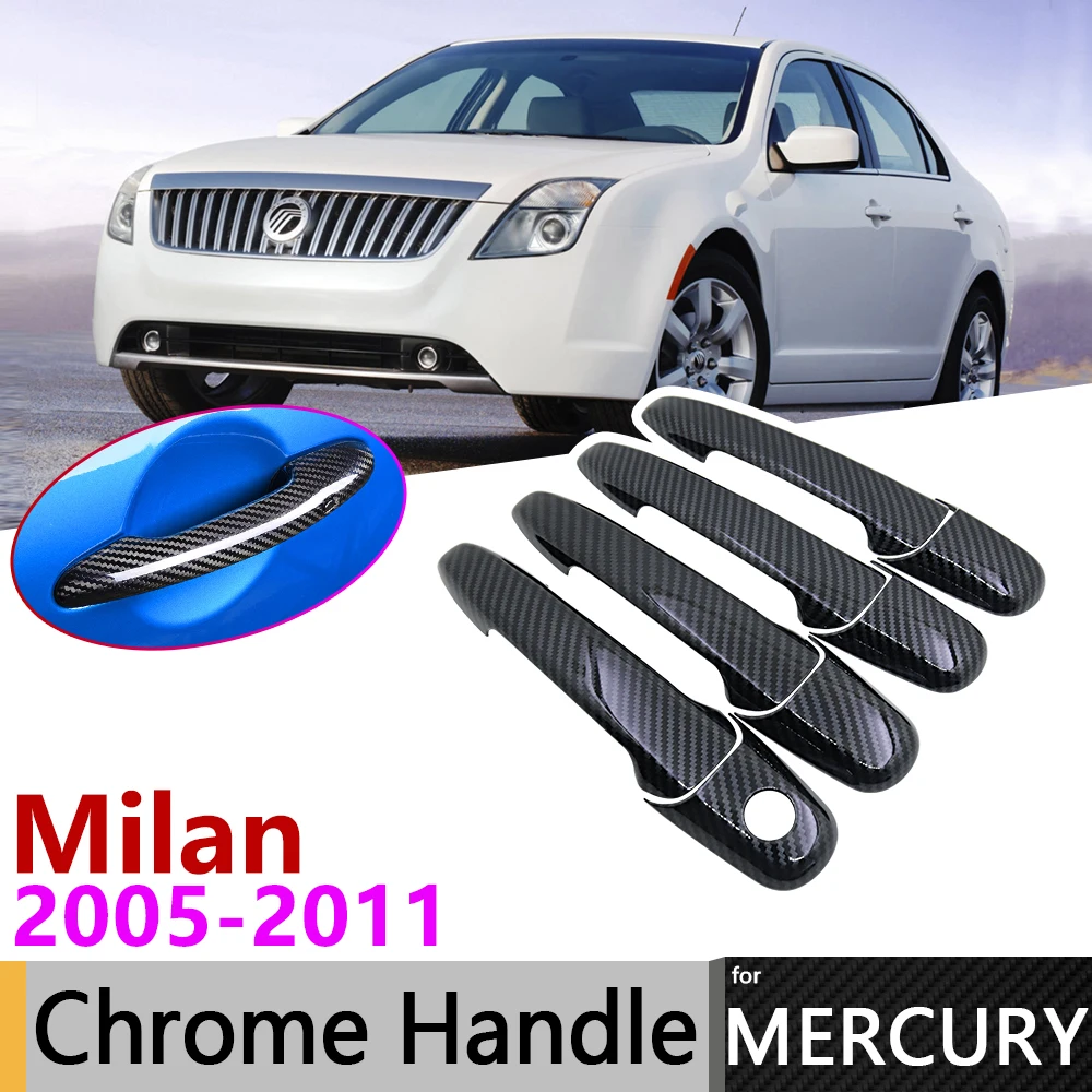 Black Carbon Fiber Door Handle Cover For Mercury Milan 20052012 2008