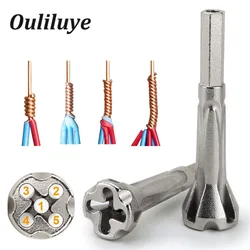 Connecteur rapide de câble électrique parallèle universel à 5 fils, 2.5/4 carrés, automatique, foret à métal, dénudage de mèche, outil de fil torsadé 