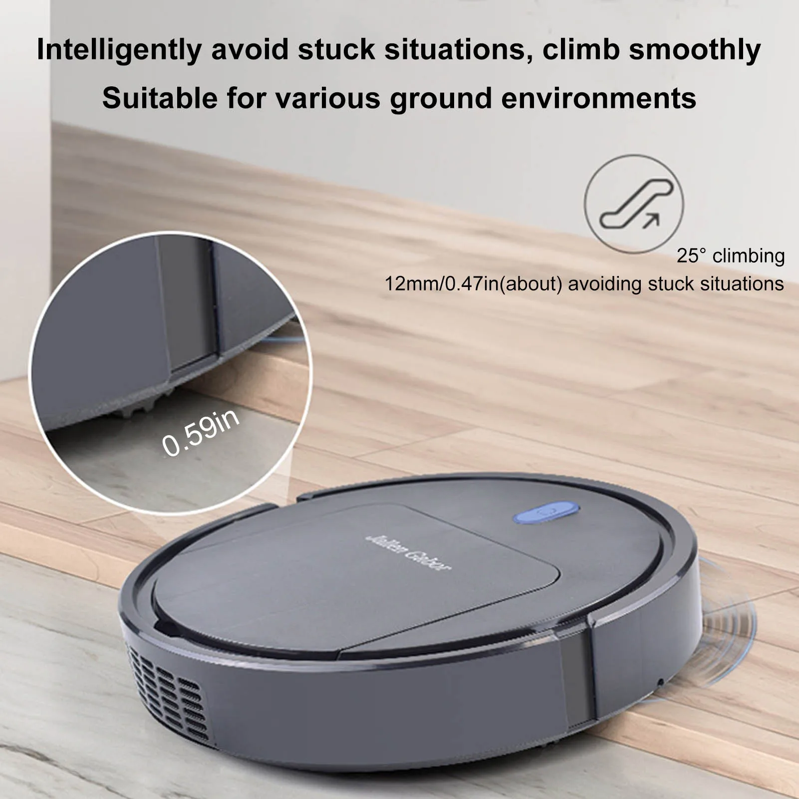 USB Rechargeable D25cm Robot Vacuum Cleaner Household Cleaner