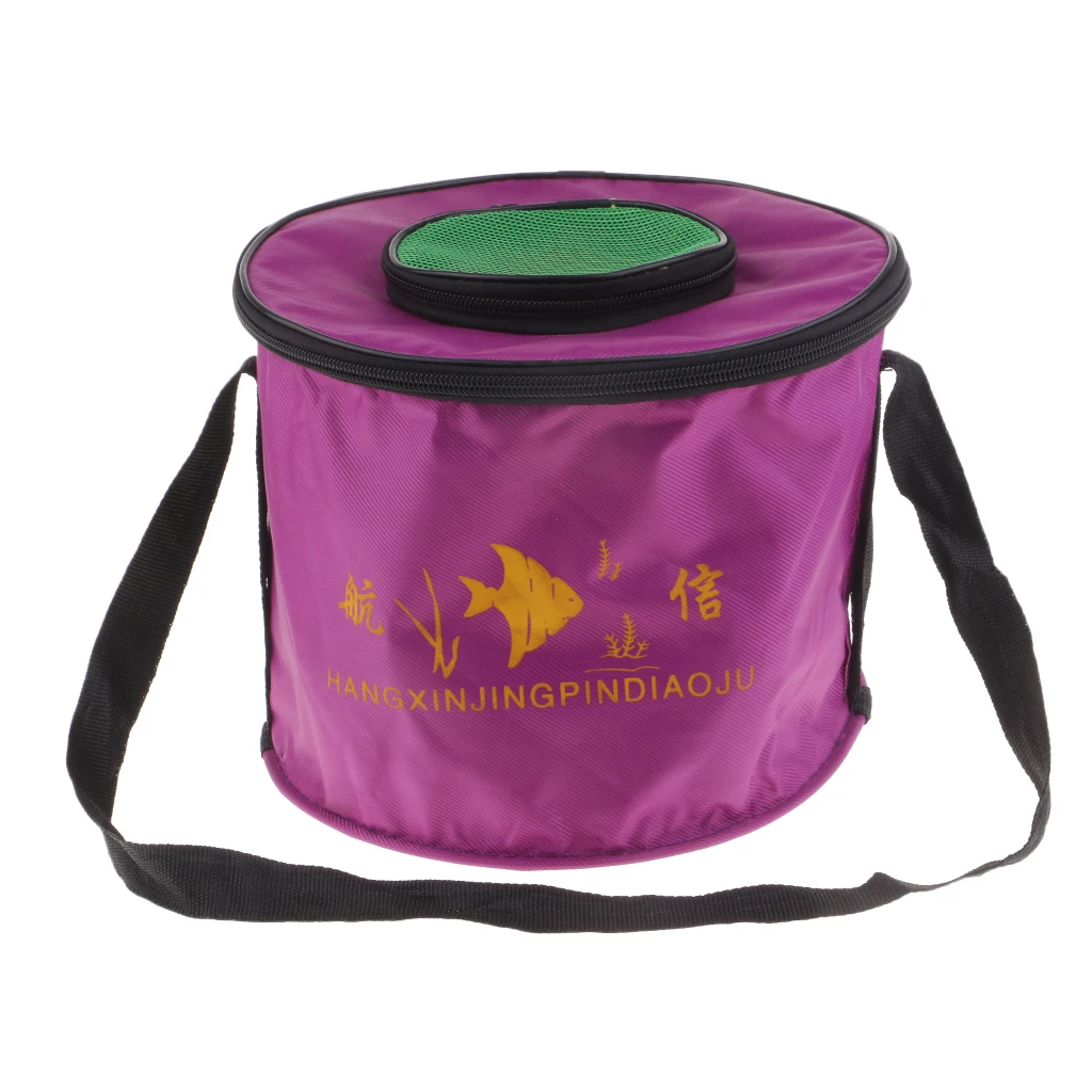Collapsible Folding Fishing Bucket Outdoor Camping Fish Water Bucket Round