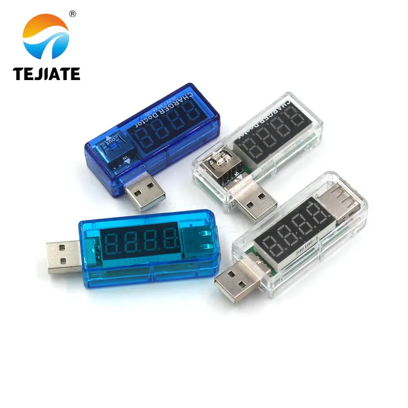 Цифровой светодиодный тестер с двумя USB портами Вольтметр и амперметр для