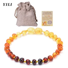 

Natural Baltic Amber Bracelet for Baby Children Handmade Certified Baltic Amber Beads Teething Bracelets Anklet Jewelry Gifts