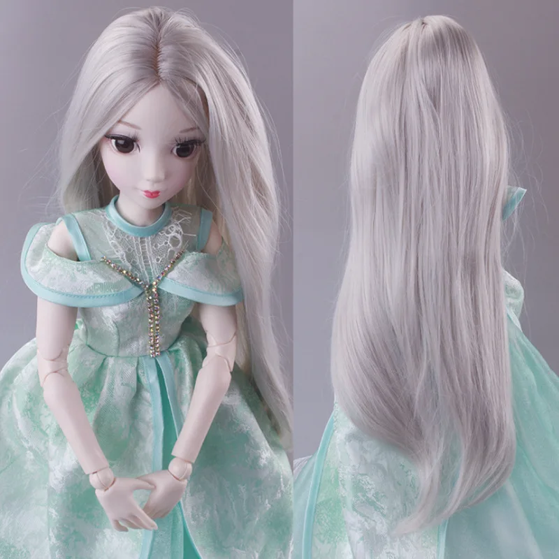 Красивый парик для квадрокоптера с дистанционным управлением 60 см 1/3 BJD кукла Vairous цвета длинный парик Прямые вьющиеся волосы палитра теней для век для глаз игрушки для подарок для девочек AT78 - Цвет: only wig G