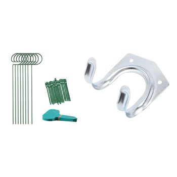 

8Pcs 15.7Inch Garden Flower Support Plant Support Stakes & 10Pcs Wall Mounted Hooks Tool Hanger Hooks Set
