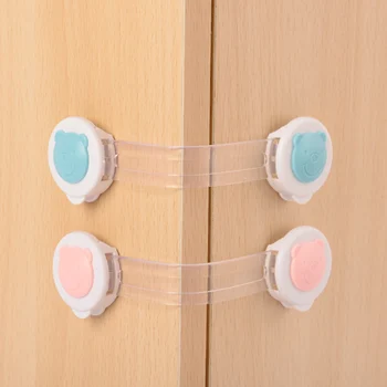 

5PCS Kids Baby Safety Locks Drill-Free Self-Adhesive Refrigerator Doors Freezer Drawer Cupboard Cabinet Security Protection Lock