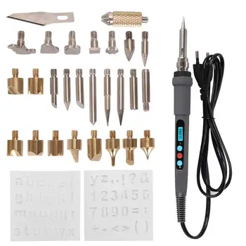 

60W AC 220 Digital Display Wood Burning Soldering Irons Crafts Tools Pyrography