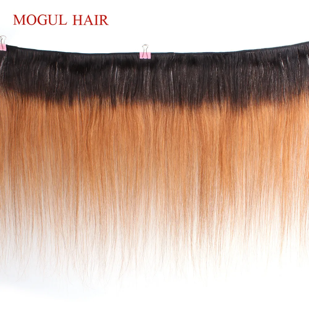 MOGUL HAIR T 1B 30 пучки волос от светлого до темного цвета с закрытием Омбре Auburn коричневые перуанские прямые волосы 3/4 пучок не Реми человеческие волосы для наращивания