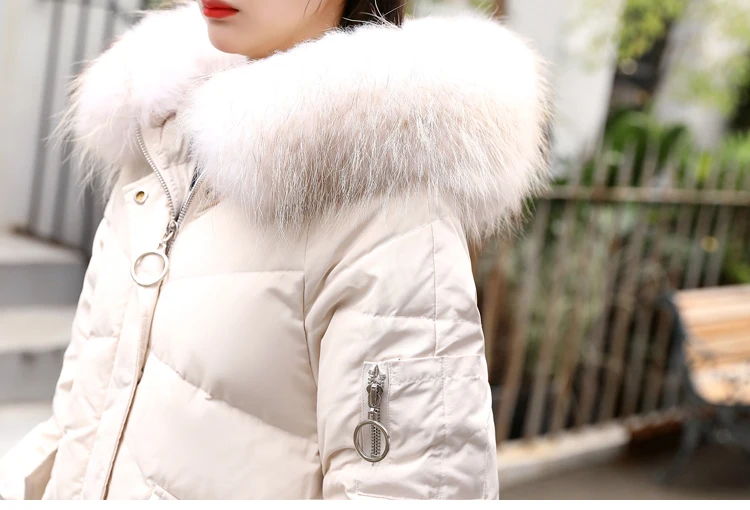Winter Trend Simple Cool Long Sleeve Mid-length Solid Color down Jacket Qyj9091