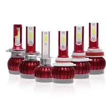 חתיכה אחת מכונית LED הנורה 12000LM פנס H7 H4 Hi/Lo H1 H8 H9 H11 9005 9006 אוטומטי Led ראש אור 6000K לבן רכב סטיילינג מנורות(China)