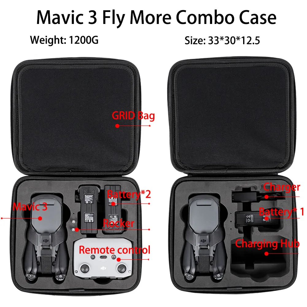 Case de Transporte Armazenamento à Prova Água para Dji Mavic Casca Dura Portátil Bolsa Voar Mais Acessórios Drone Combinação Hrr Dji 3 - Image 2