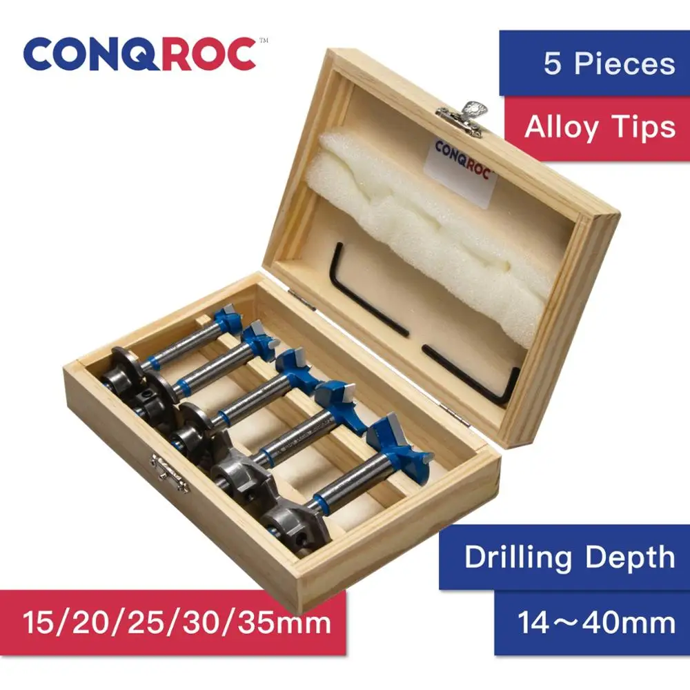 3x 40mm Forstner Woodwork Boring Wood Hole Saw Cutter Drill Bit Hole Cutter