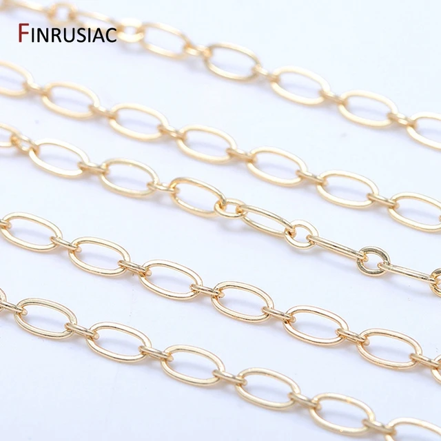14K Gold Plated Chains for Jewelry Making Brass Metal Gold Chain Bulk DIY  Necklace Bracelet Accessories Handmade Crafts Supplies - AliExpress