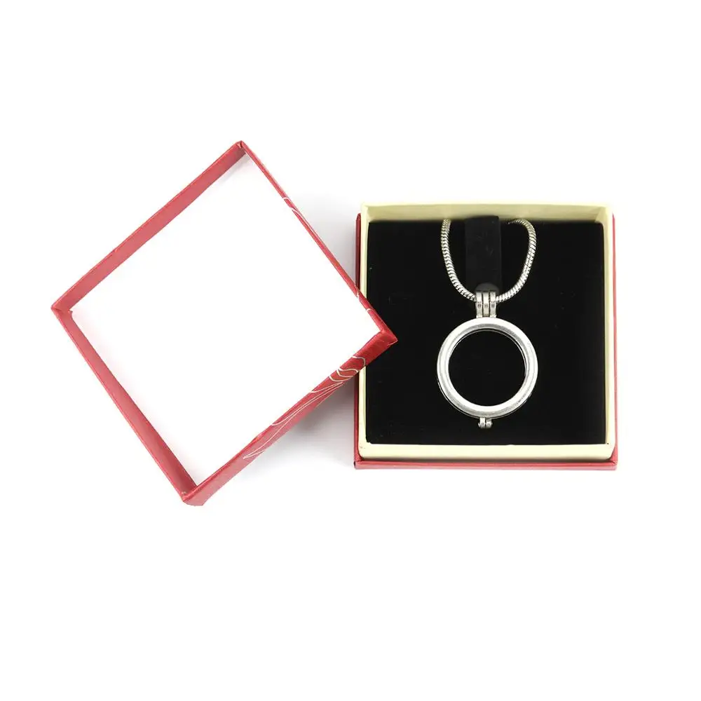 DoreenBeads Лотос узор бумага красный шкатулка цепочки и ожерелья серьги кольцо набор коробки для упаковки подарков и дисплей 1 шт
