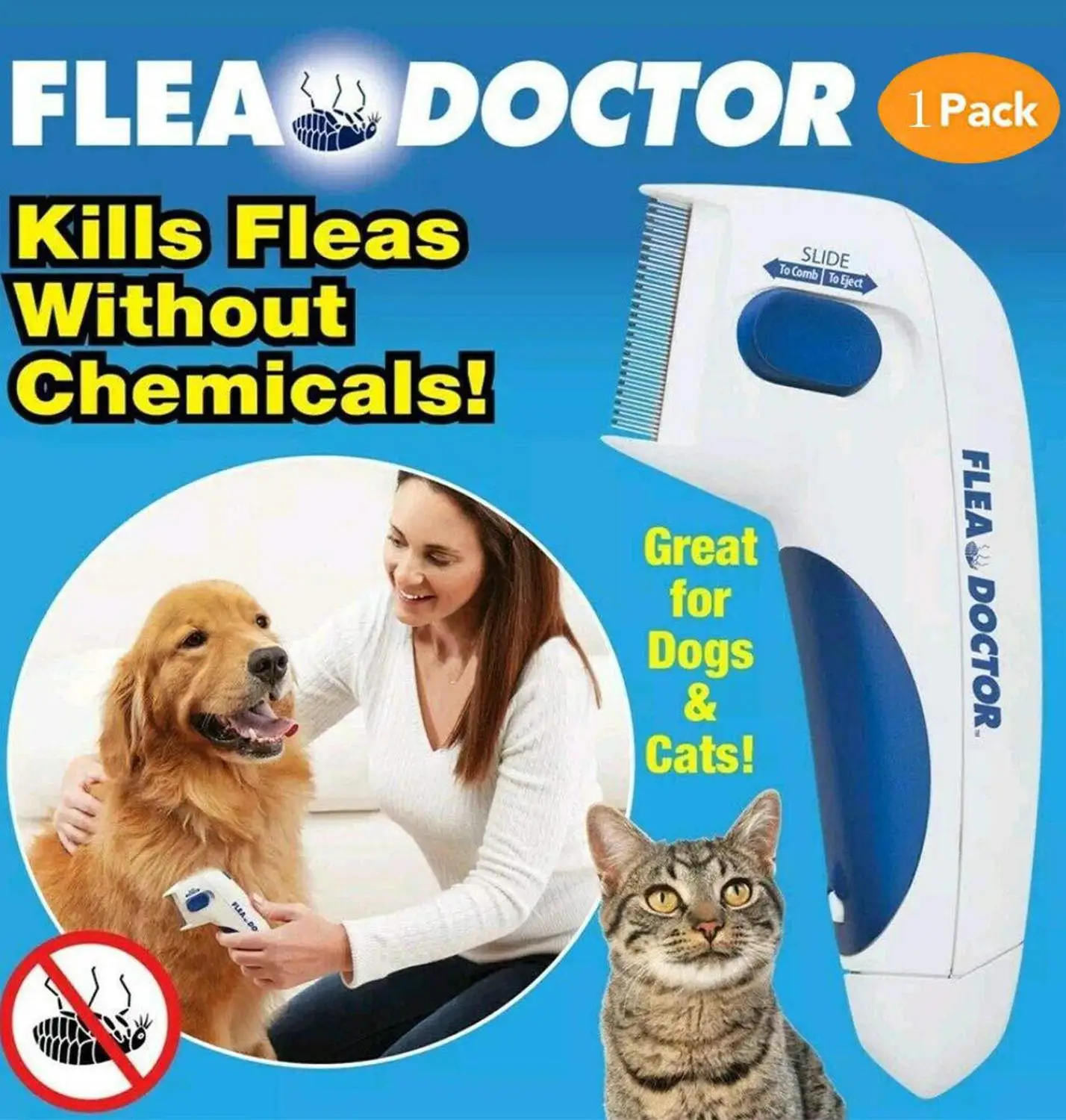 

Cat Dog Electric Terminator Brush Anti Removal Kill Lice Cleaner Electric Head Pet Fleas Electronic Lice Comb for Dog