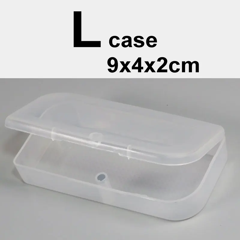 L case WAKEWO small Clear transparent box memory TF micro SD card case sim card adapter earphone collection box storage - Цвет: L case